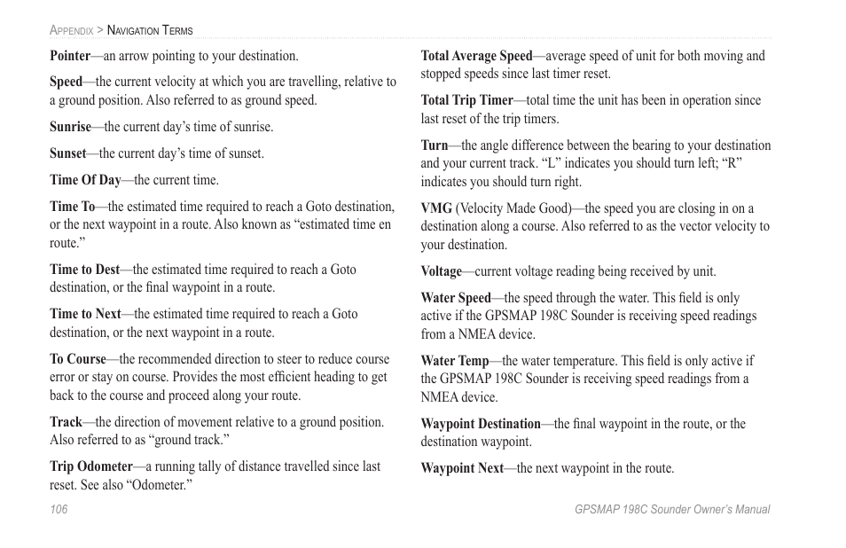Garmin GPSMAP 198C Sounder User Manual | Page 112 / 126
