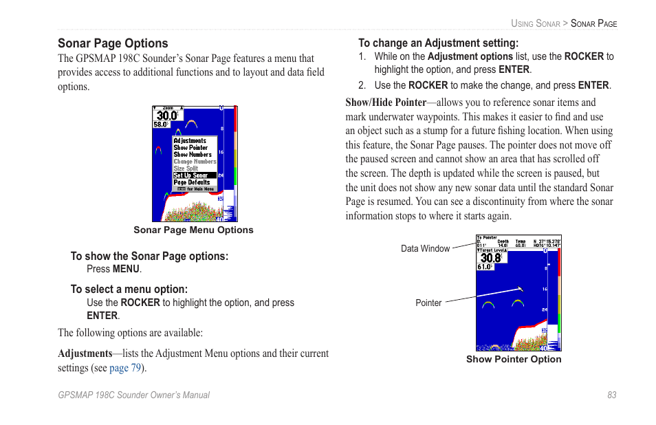 Garmin GPSMAP 198C Sounder User Manual | Page 89 / 126