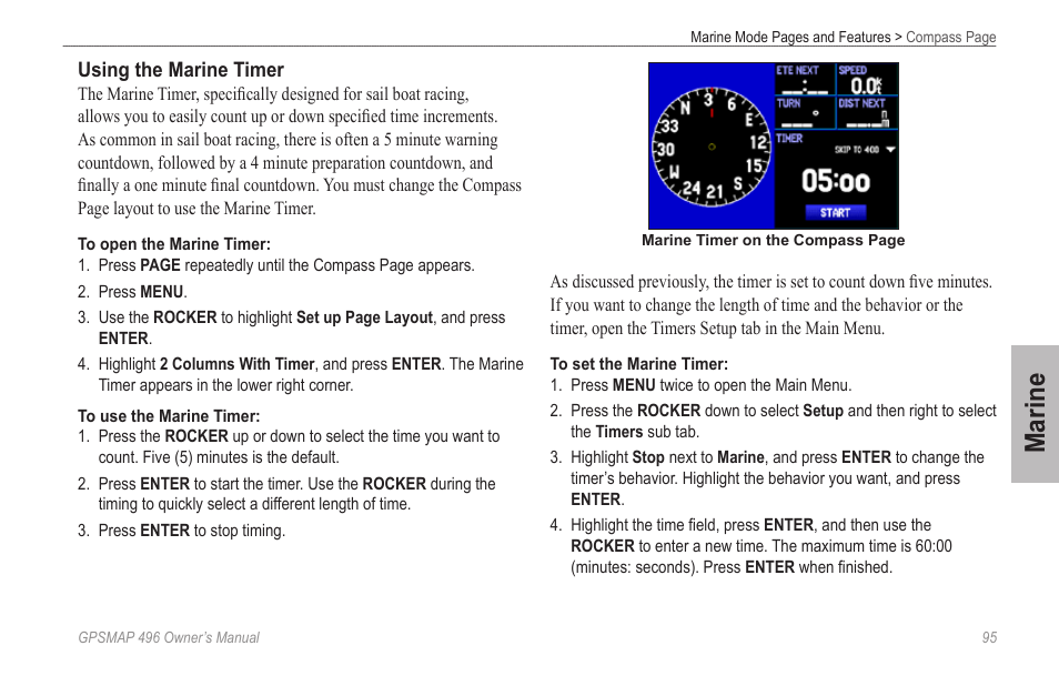 Marine | Garmin GPSMAP 496 User Manual | Page 103 / 194