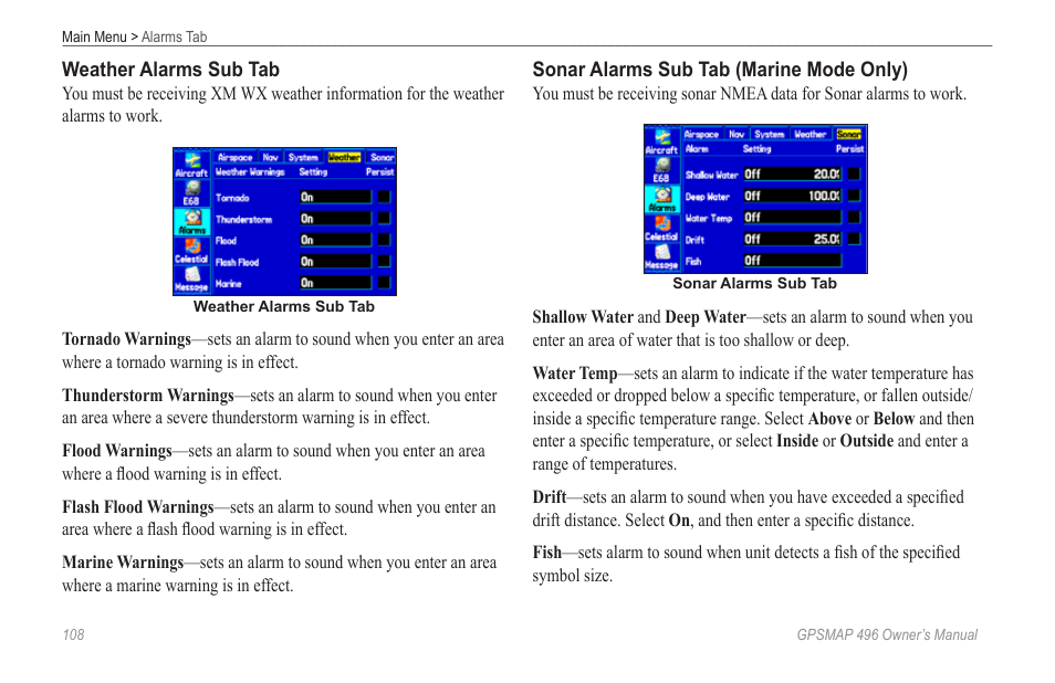 Garmin GPSMAP 496 User Manual | Page 116 / 194