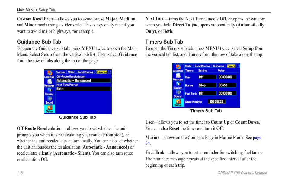 Garmin GPSMAP 496 User Manual | Page 126 / 194