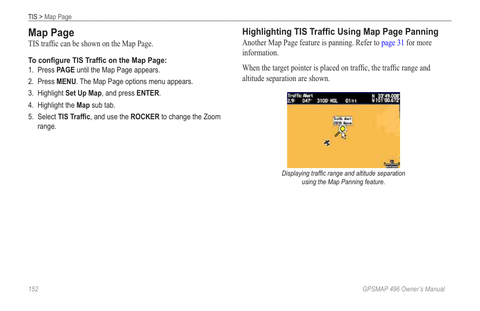 Map page | Garmin GPSMAP 496 User Manual | Page 160 / 194