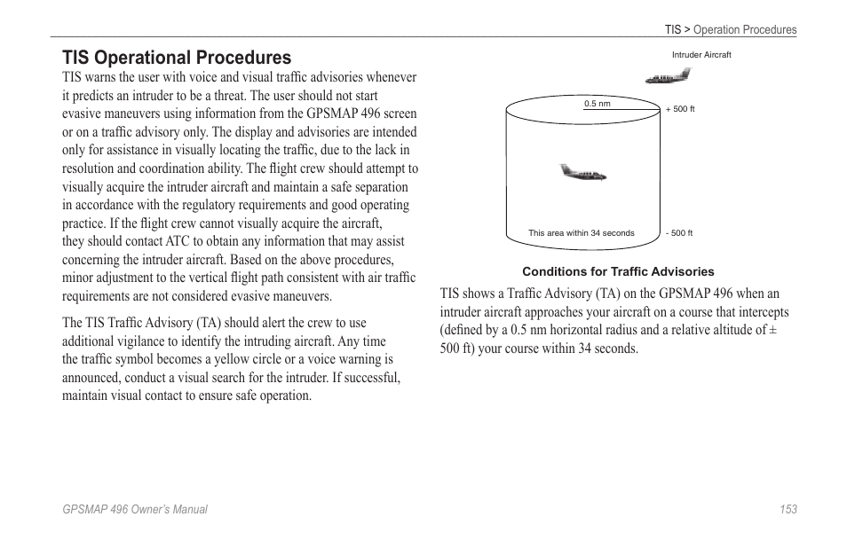 Tis operational procedures | Garmin GPSMAP 496 User Manual | Page 161 / 194