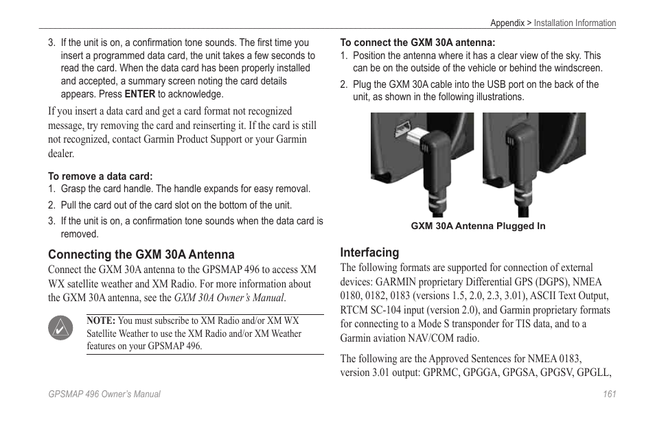 Garmin GPSMAP 496 User Manual | Page 169 / 194