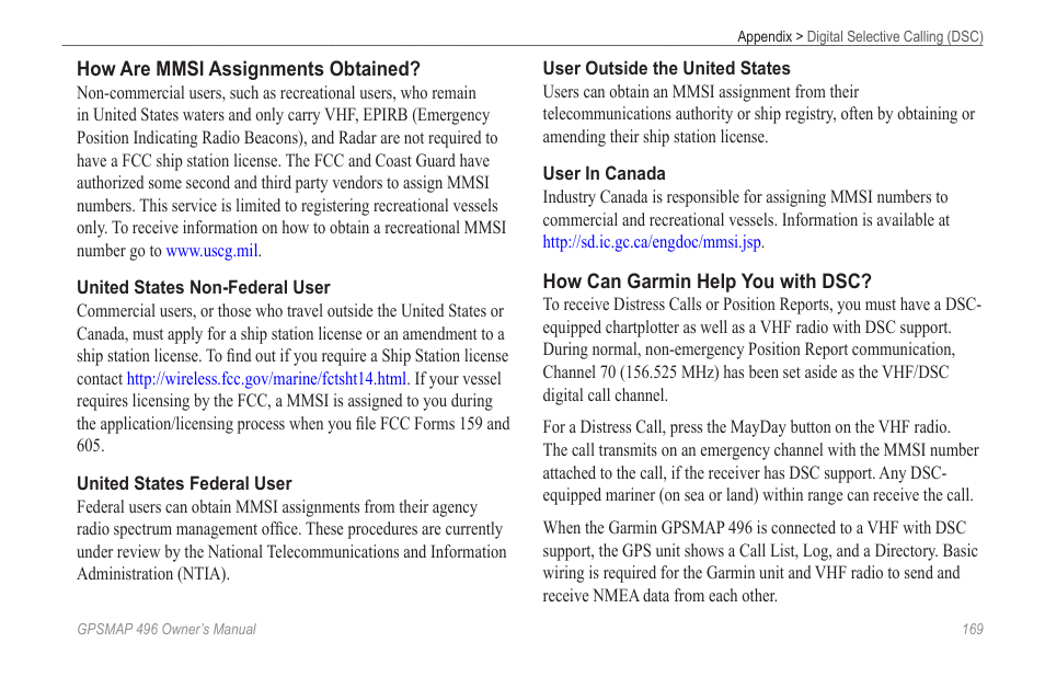 Garmin GPSMAP 496 User Manual | Page 177 / 194