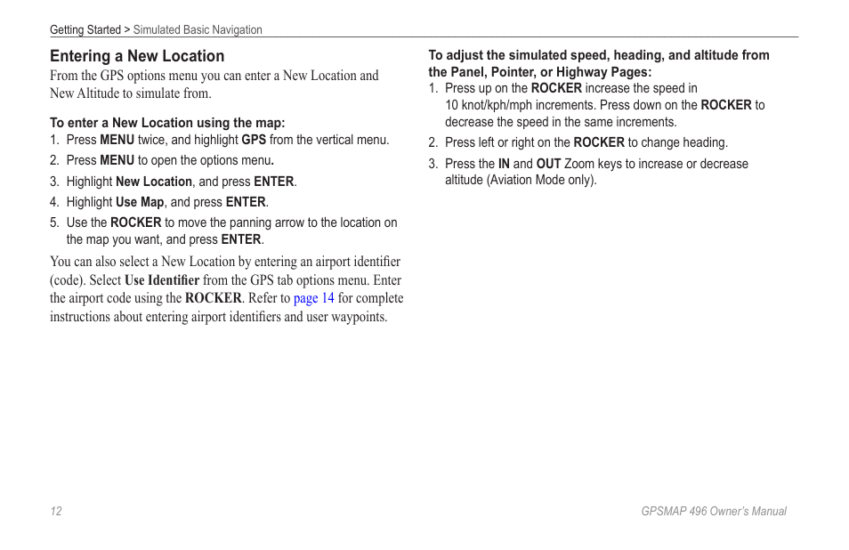 Garmin GPSMAP 496 User Manual | Page 20 / 194