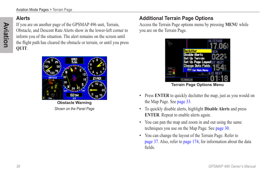Aviation | Garmin GPSMAP 496 User Manual | Page 46 / 194