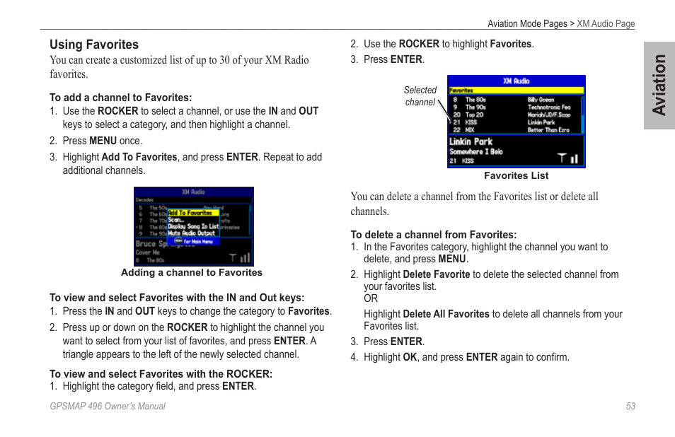 For more information, Aviation | Garmin GPSMAP 496 User Manual | Page 61 / 194
