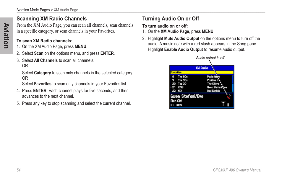 Aviation | Garmin GPSMAP 496 User Manual | Page 62 / 194