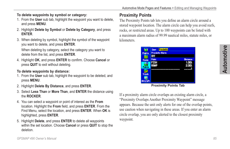 Automotive | Garmin GPSMAP 496 User Manual | Page 93 / 194
