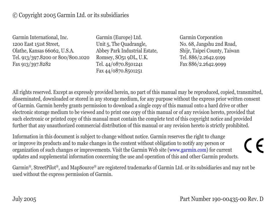 Garmin StreetPilot c320 User Manual | Page 2 / 37