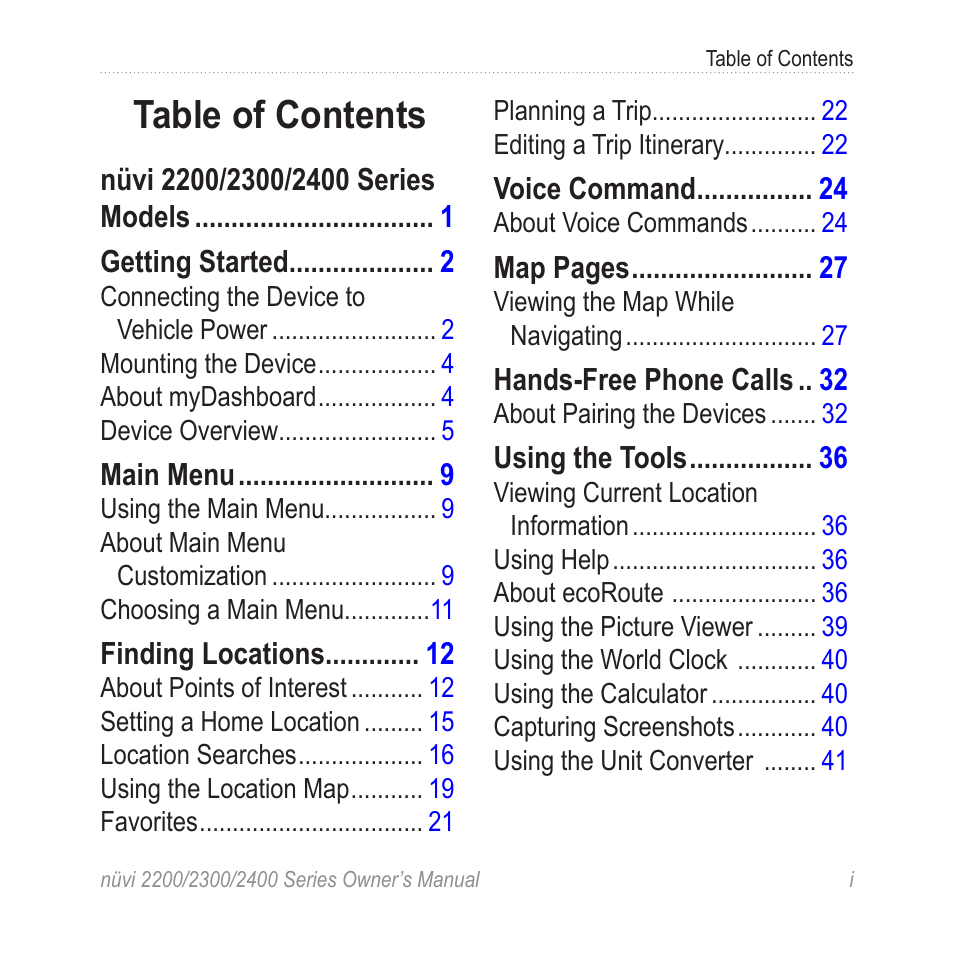 Garmin nuvi 2460LMT User Manual | Page 3 / 76