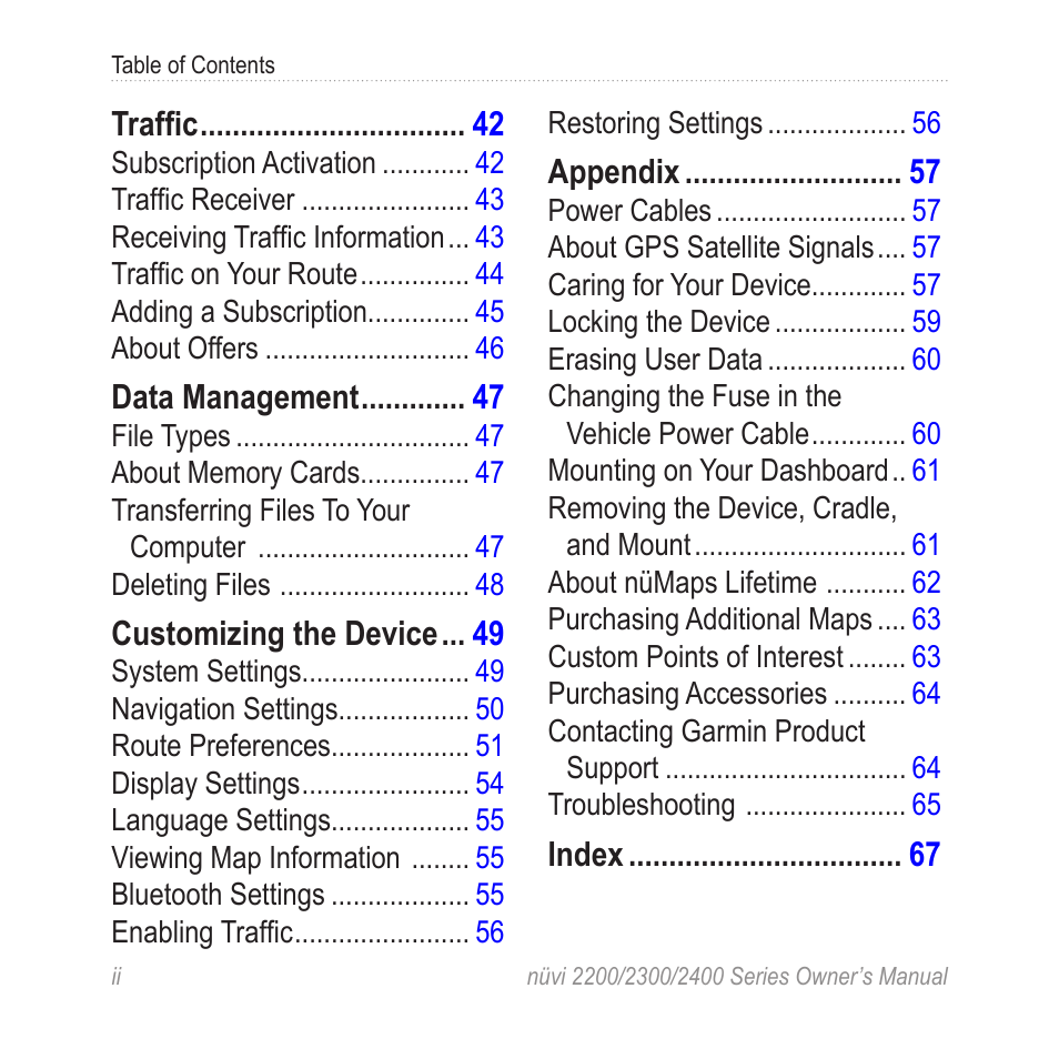 Garmin nuvi 2460LMT User Manual | Page 4 / 76