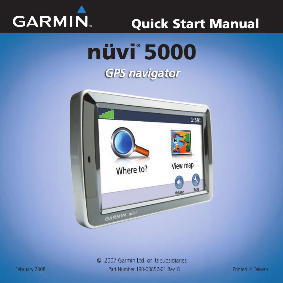 Garmin Nuvi 5000 User Manual | 12 pages