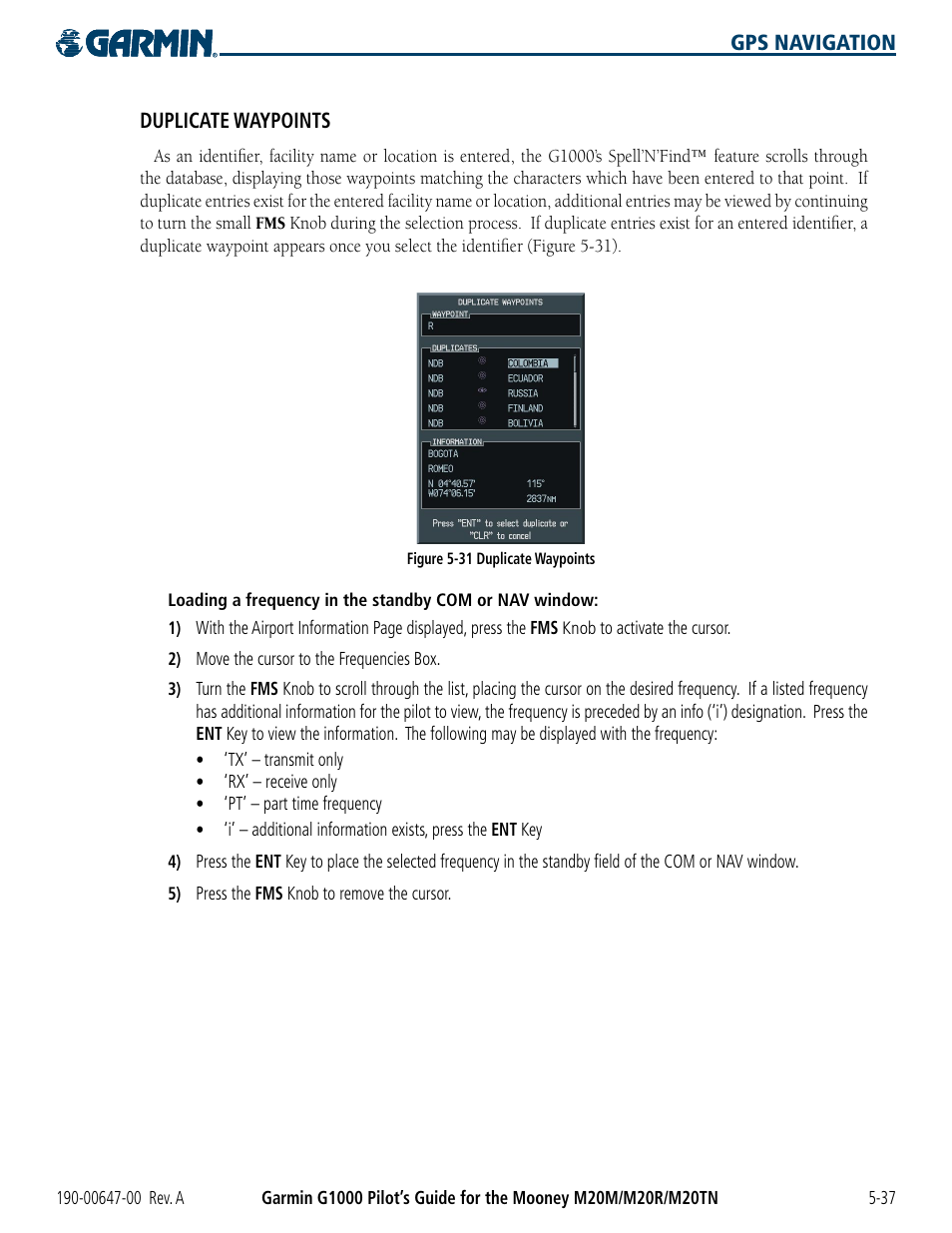 Garmin G1000 Mooney M20TN User Manual | Page 155 / 380