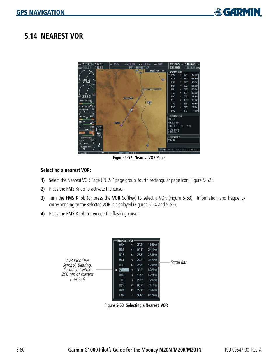 14 nearest vor, 14 nearest vor -60 | Garmin G1000 Mooney M20TN User Manual | Page 178 / 380