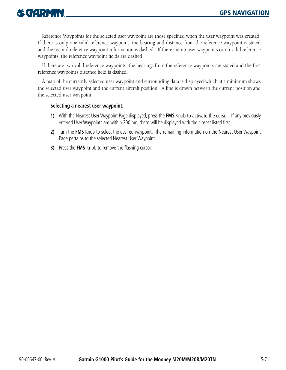 Garmin G1000 Mooney M20TN User Manual | Page 189 / 380