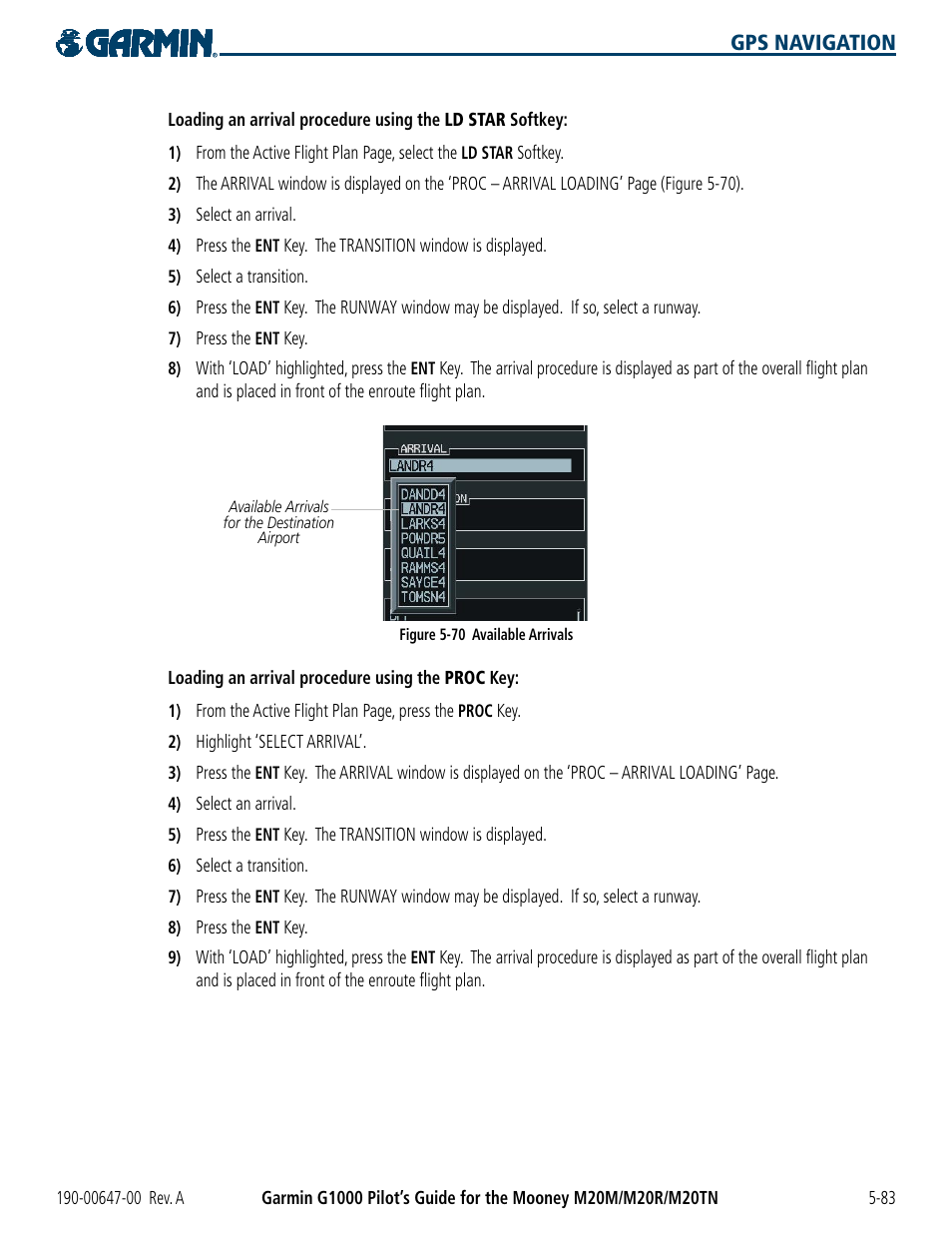 Gps navigation | Garmin G1000 Mooney M20TN User Manual | Page 201 / 380