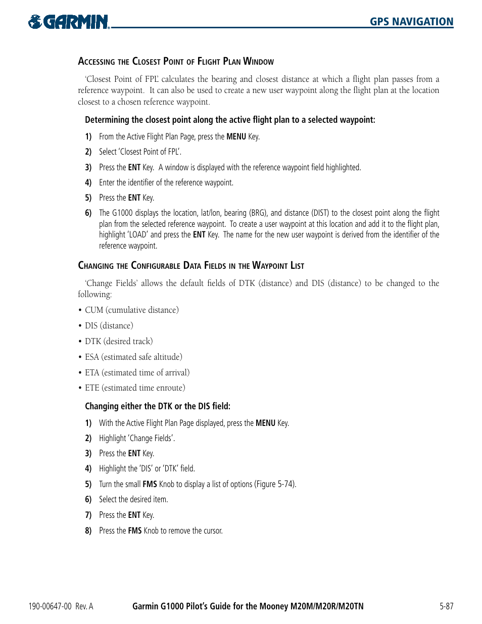 Garmin G1000 Mooney M20TN User Manual | Page 205 / 380