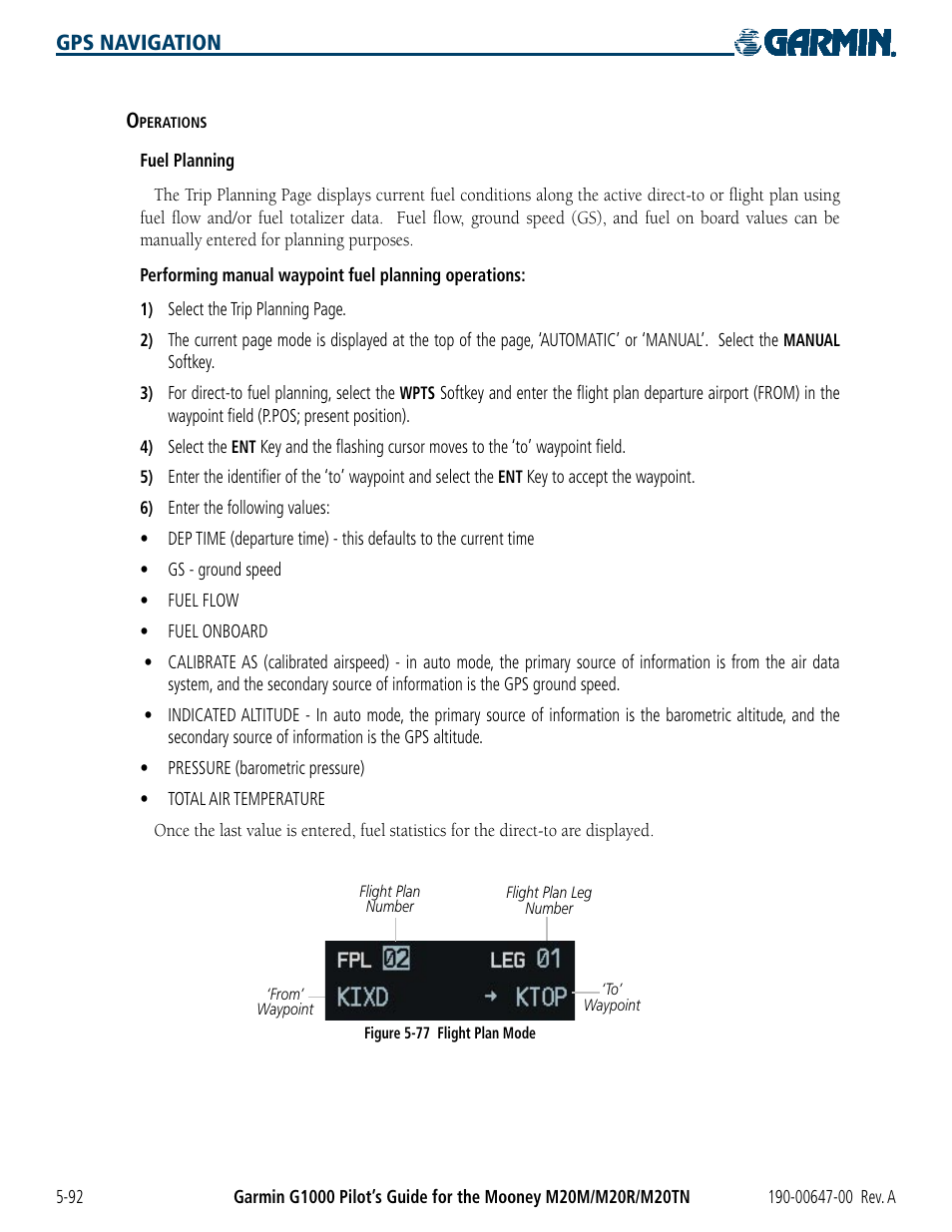 Gps navigation o | Garmin G1000 Mooney M20TN User Manual | Page 210 / 380