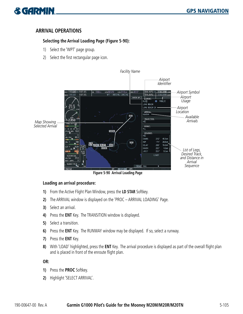 Gps navigation arrival operations | Garmin G1000 Mooney M20TN User Manual | Page 223 / 380