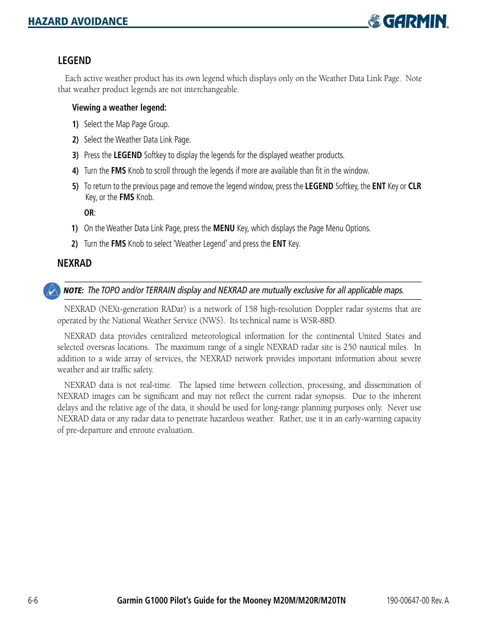 Garmin G1000 Mooney M20TN User Manual | Page 242 / 380