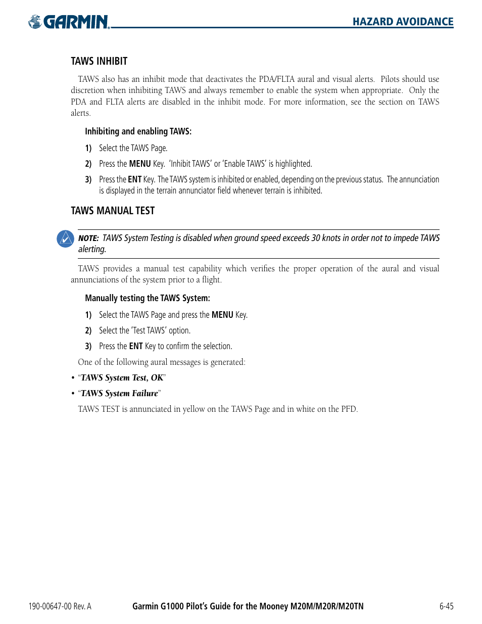 Garmin G1000 Mooney M20TN User Manual | Page 281 / 380