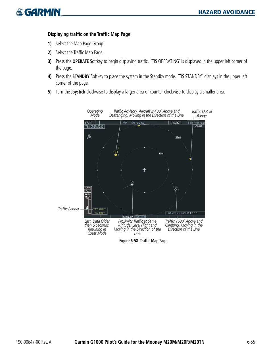 Hazard avoidance | Garmin G1000 Mooney M20TN User Manual | Page 291 / 380