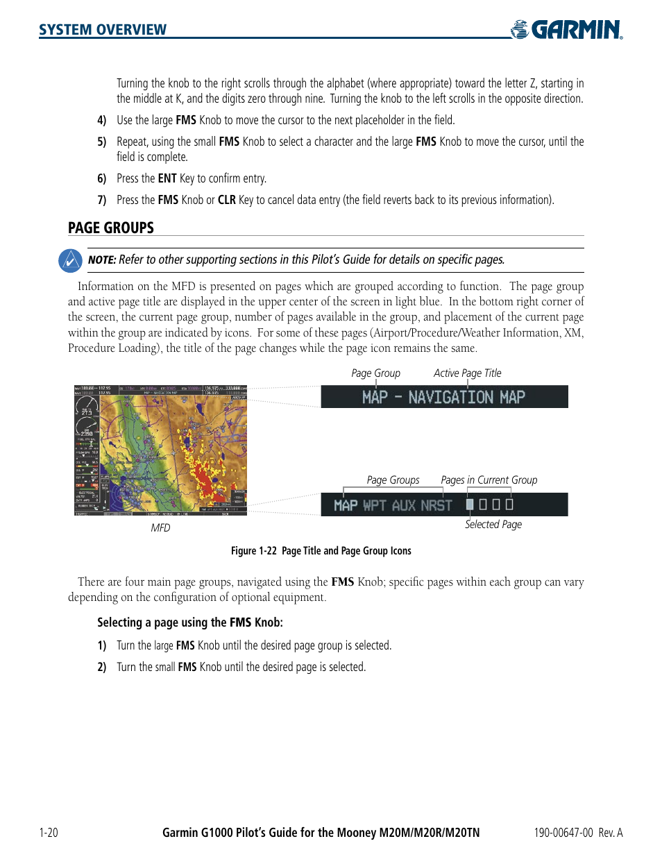 Page groups, System overview | Garmin G1000 Mooney M20TN User Manual | Page 30 / 380