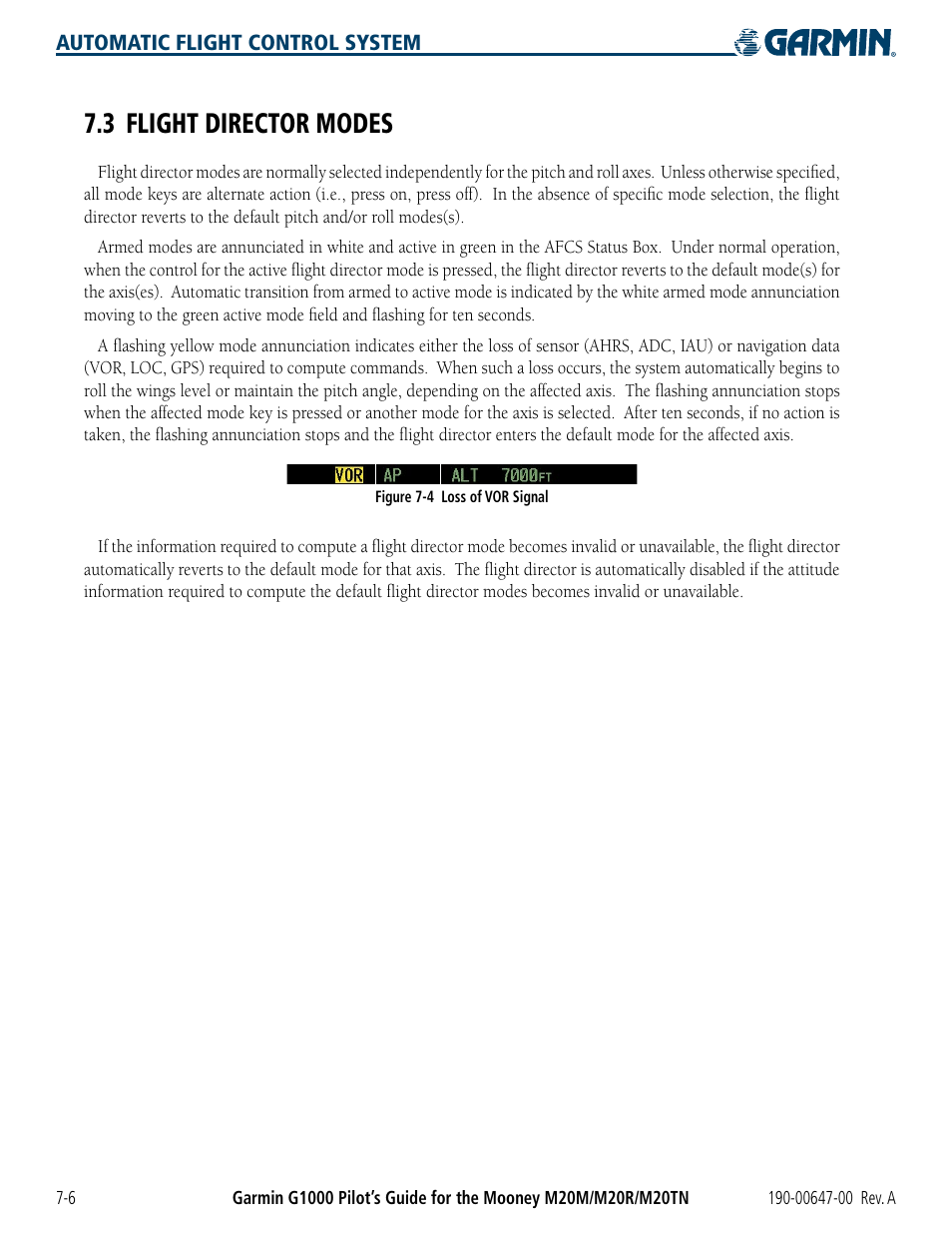 3 flight director modes, 3 flight director modes -6 | Garmin G1000 Mooney M20TN User Manual | Page 306 / 380