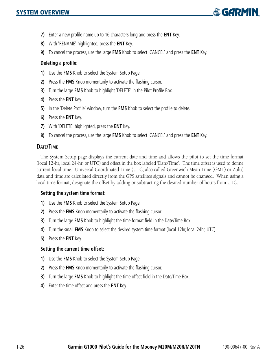 Garmin G1000 Mooney M20TN User Manual | Page 36 / 380