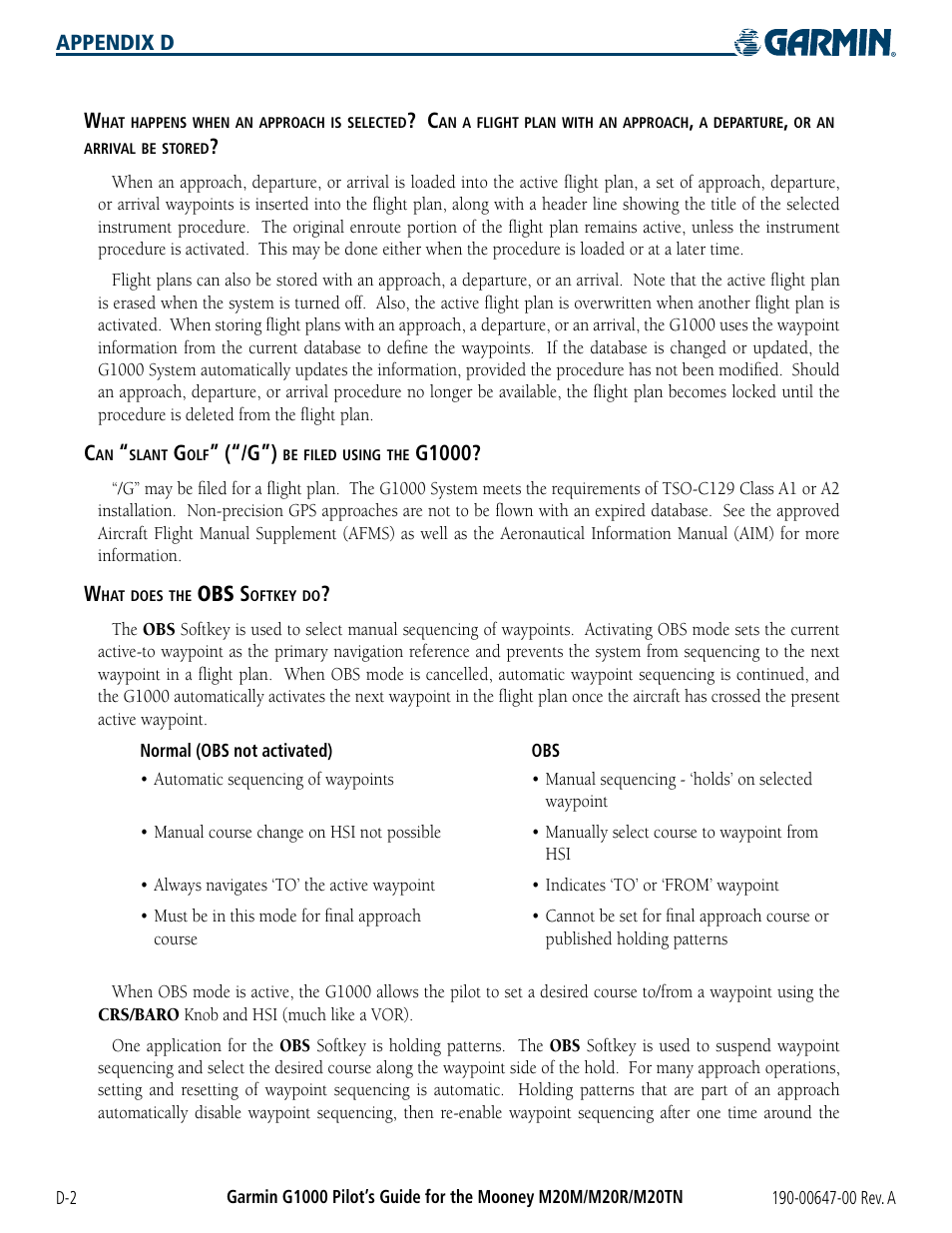 Garmin G1000 Mooney M20TN User Manual | Page 366 / 380