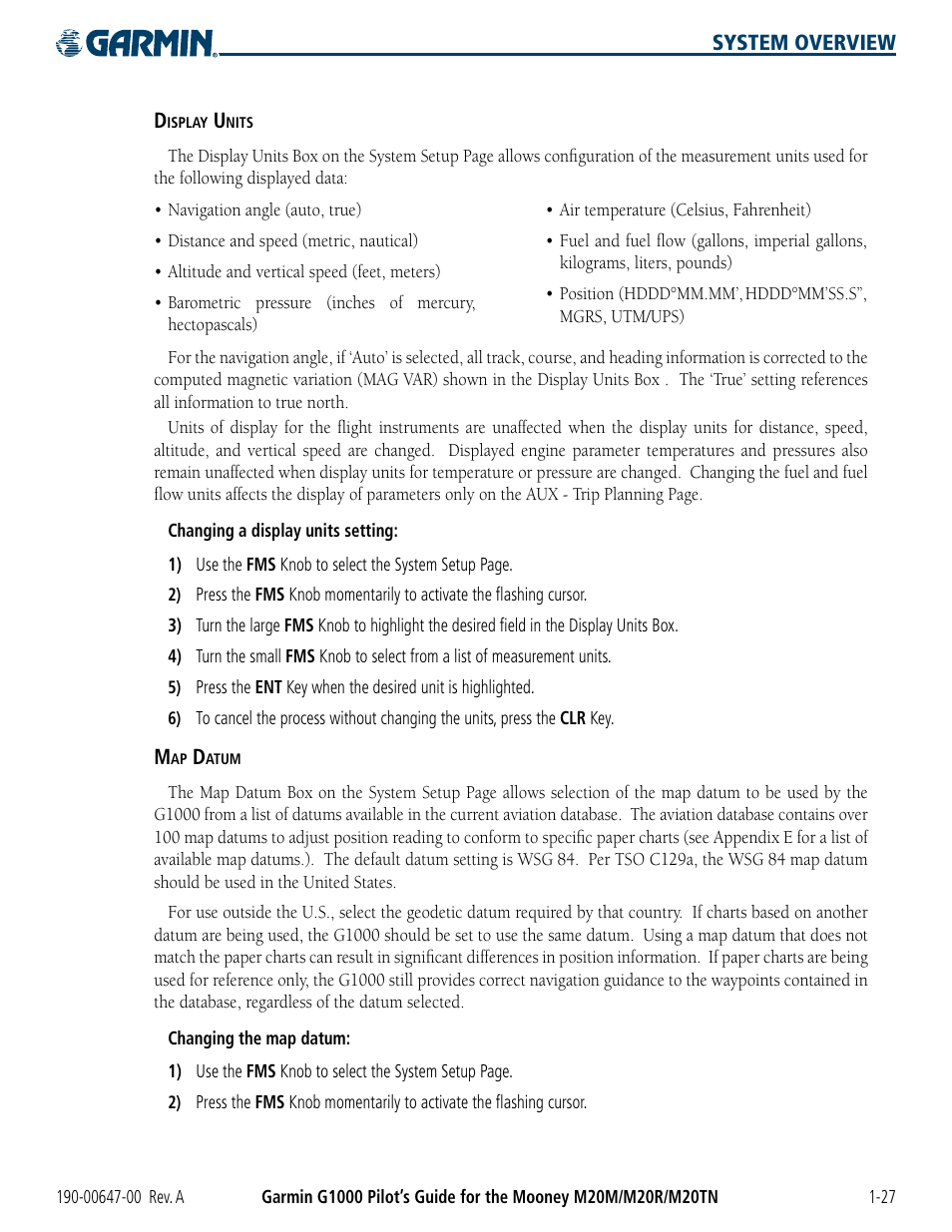 Garmin G1000 Mooney M20TN User Manual | Page 37 / 380