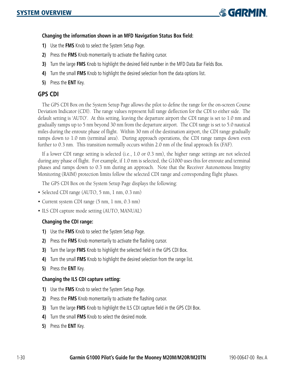 Garmin G1000 Mooney M20TN User Manual | Page 40 / 380