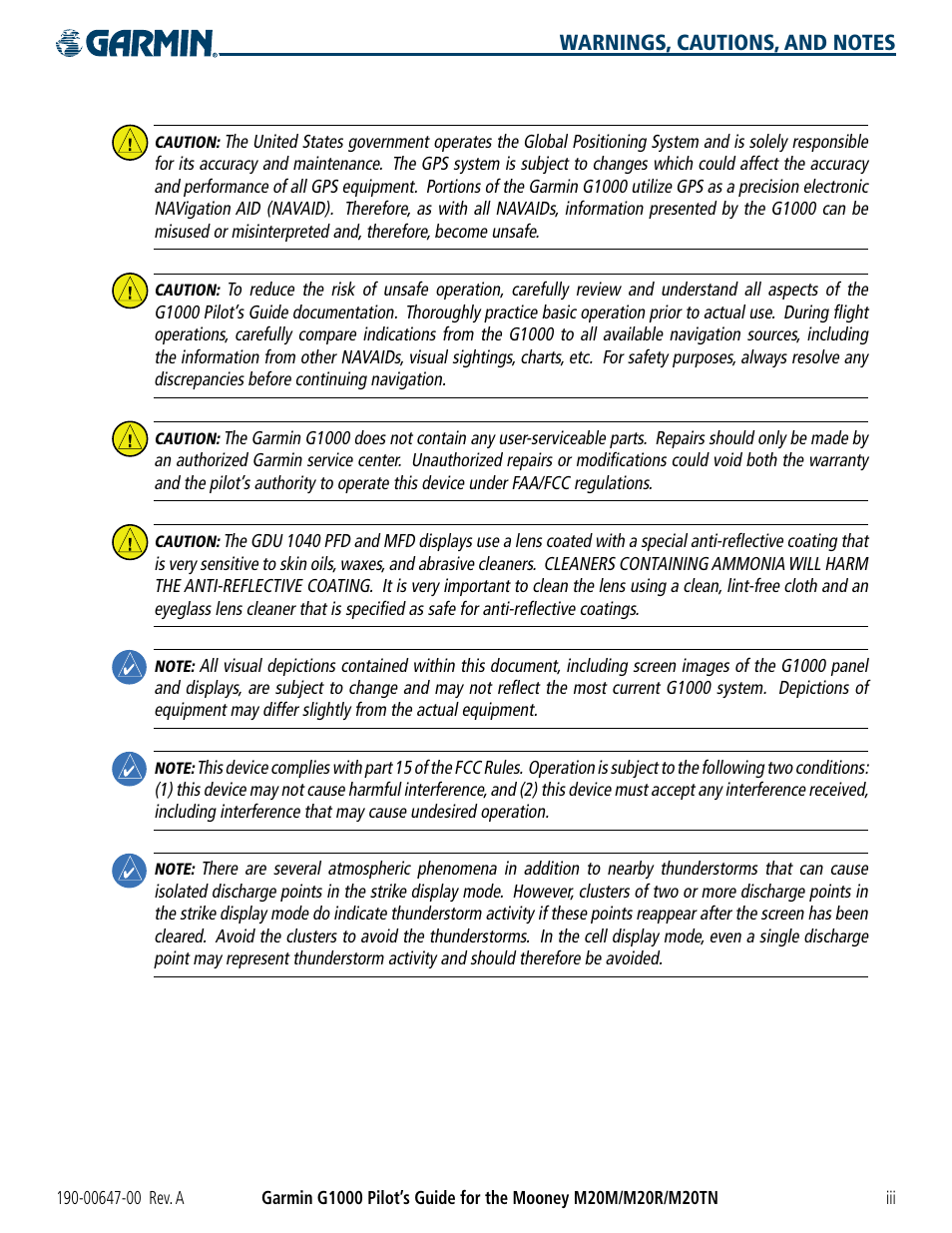 Garmin G1000 Mooney M20TN User Manual | Page 5 / 380