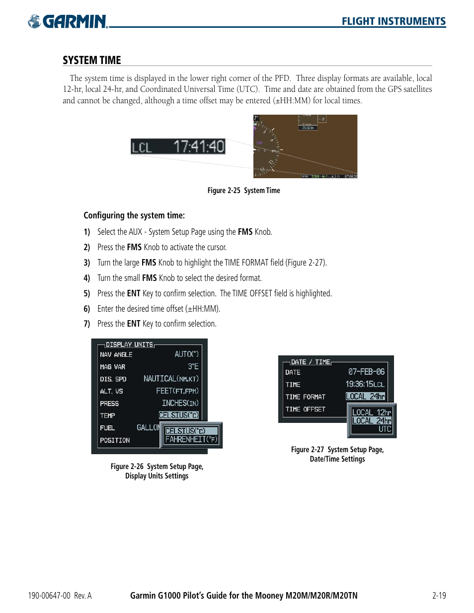 System time | Garmin G1000 Mooney M20TN User Manual | Page 65 / 380