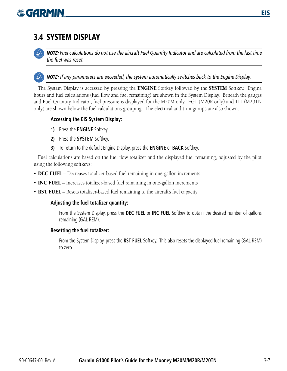 4 system display, 4 system display -7 | Garmin G1000 Mooney M20TN User Manual | Page 77 / 380