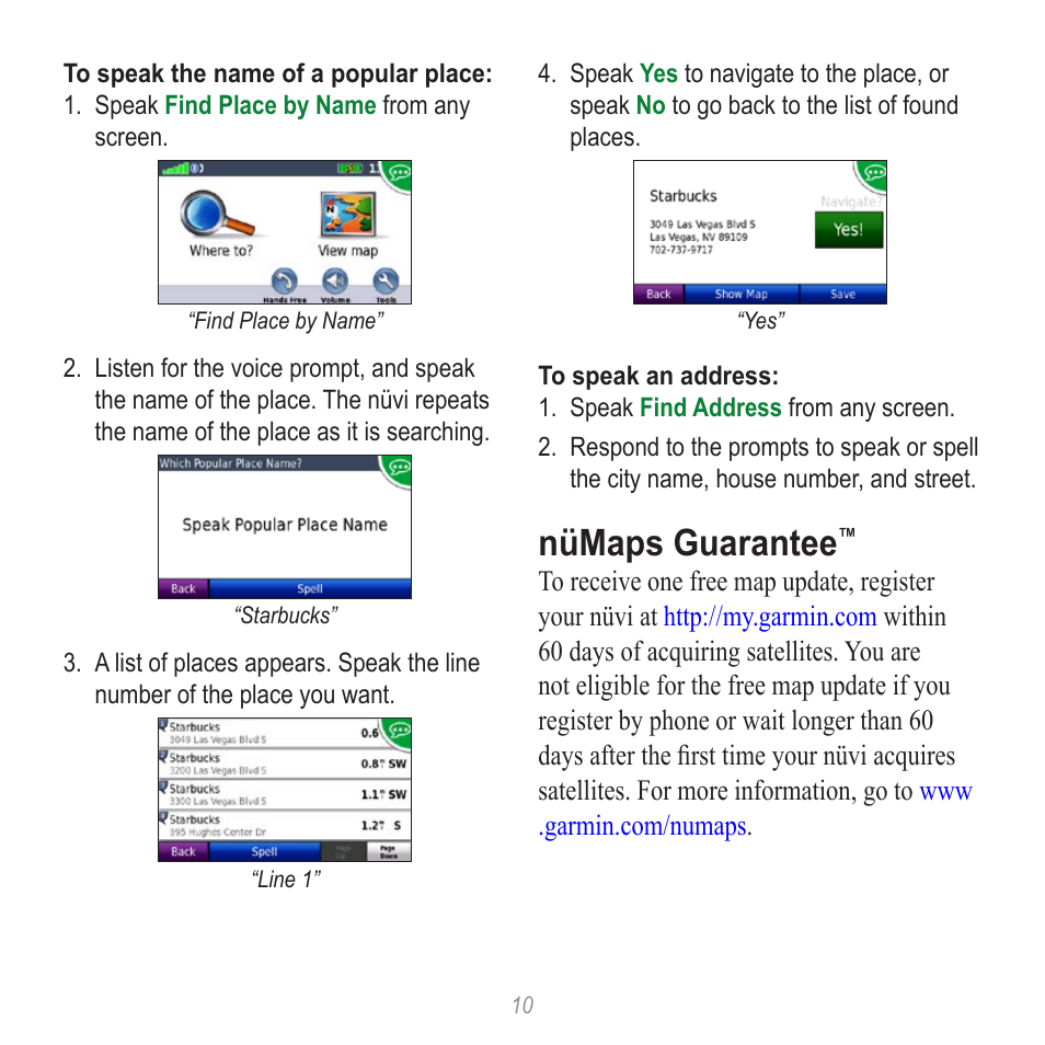 Nümaps guarantee | Garmin nuvi 865T User Manual | Page 10 / 12