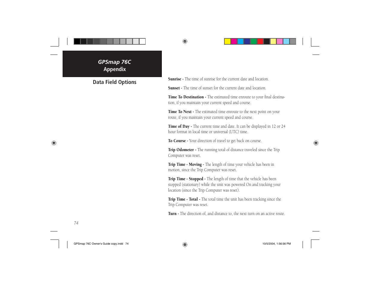 Garmin GPSMAP 76C User Manual | Page 84 / 96