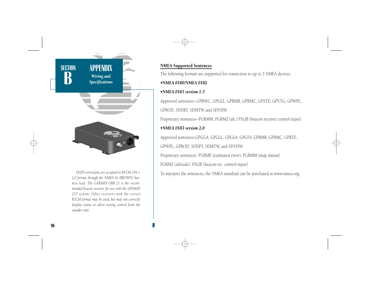 Appendix | Garmin GPSMAP 235 Sounder User Manual | Page 106 / 119