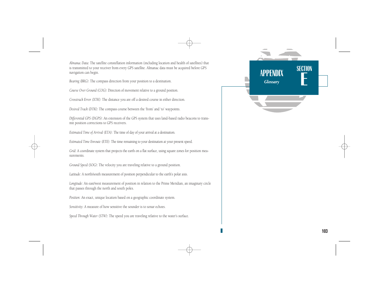 Appendix | Garmin GPSMAP 235 Sounder User Manual | Page 113 / 119