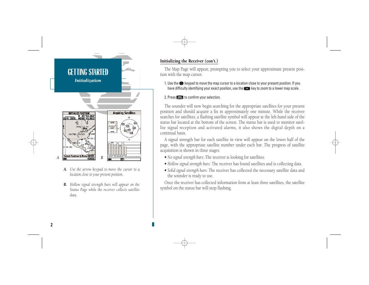 Getting started | Garmin GPSMAP 235 Sounder User Manual | Page 12 / 119