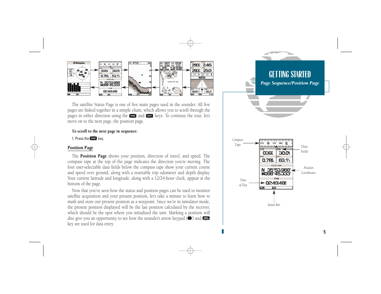 Getting started | Garmin GPSMAP 235 Sounder User Manual | Page 15 / 119