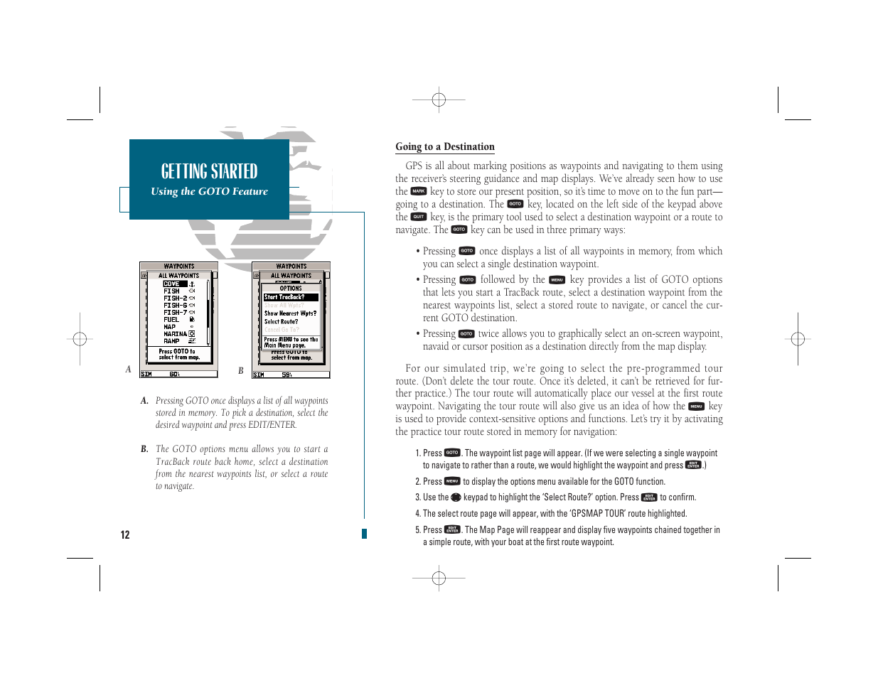 Getting started | Garmin GPSMAP 235 Sounder User Manual | Page 22 / 119