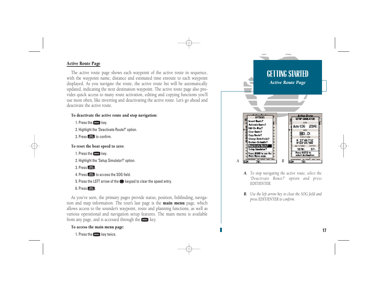 Getting started | Garmin GPSMAP 235 Sounder User Manual | Page 27 / 119