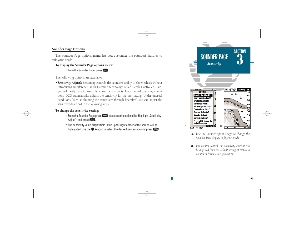 Sounder page | Garmin GPSMAP 235 Sounder User Manual | Page 39 / 119