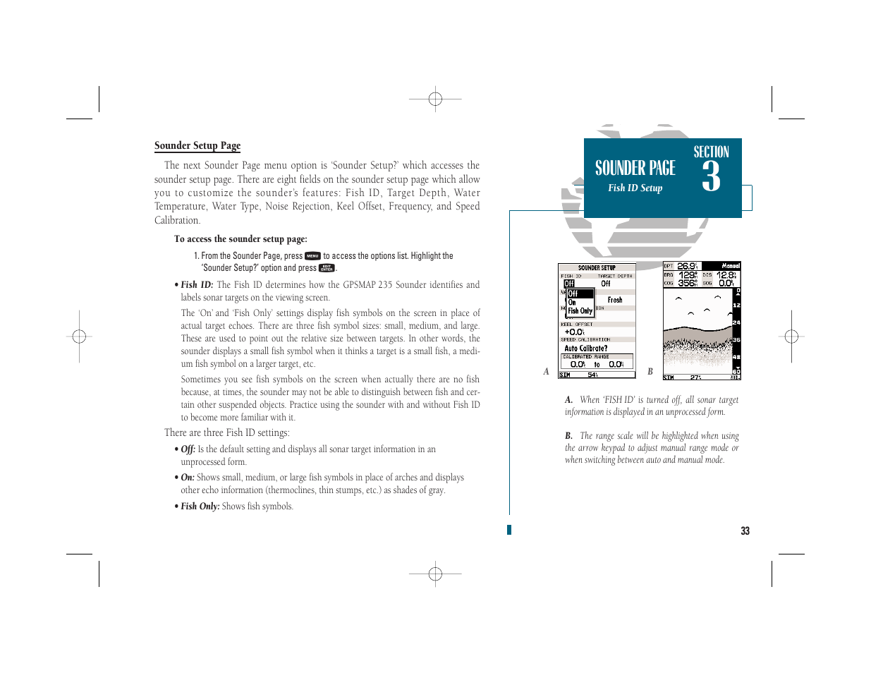 Sounder page | Garmin GPSMAP 235 Sounder User Manual | Page 43 / 119