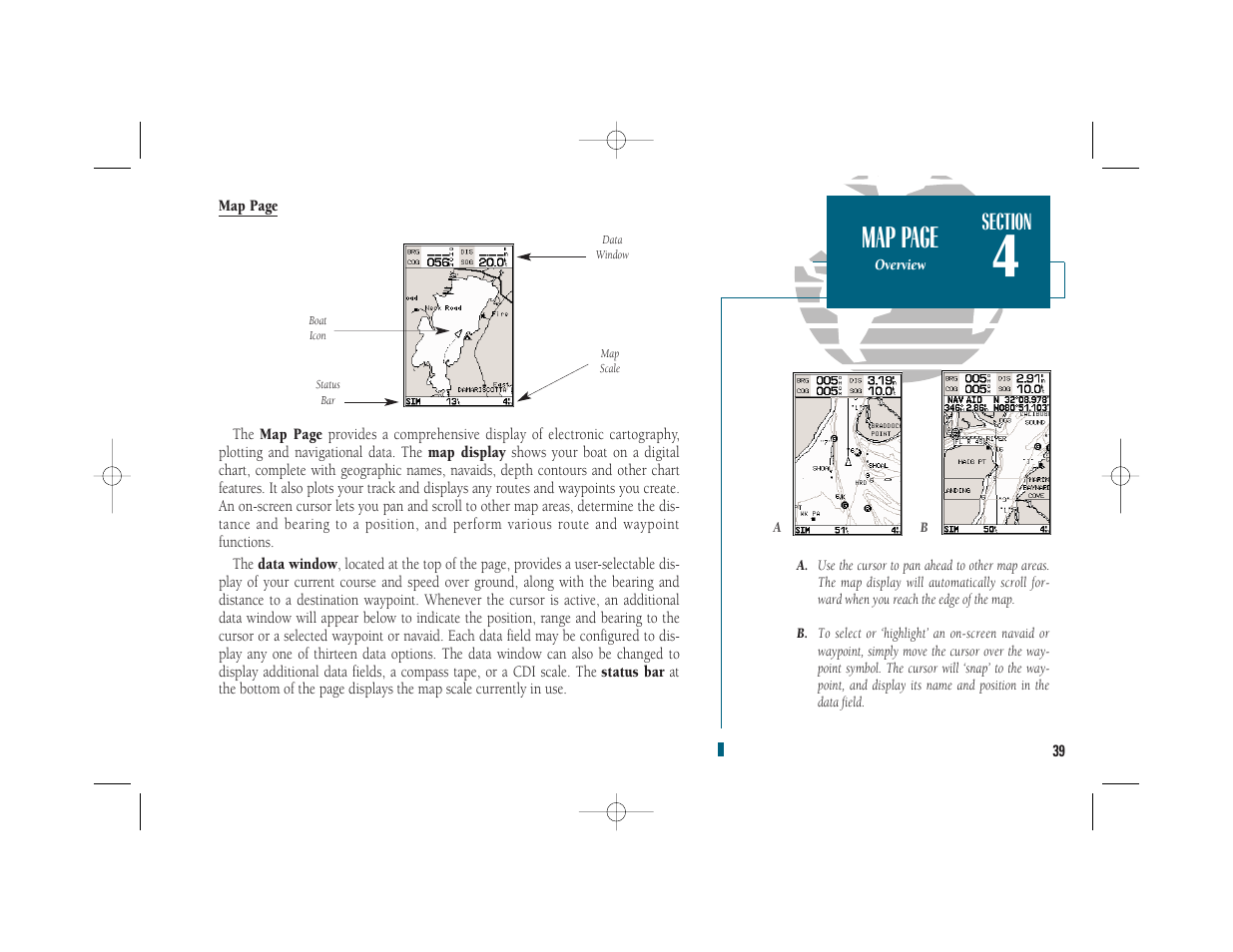 Getting start- ed, Map page | Garmin GPSMAP 235 Sounder User Manual | Page 49 / 119