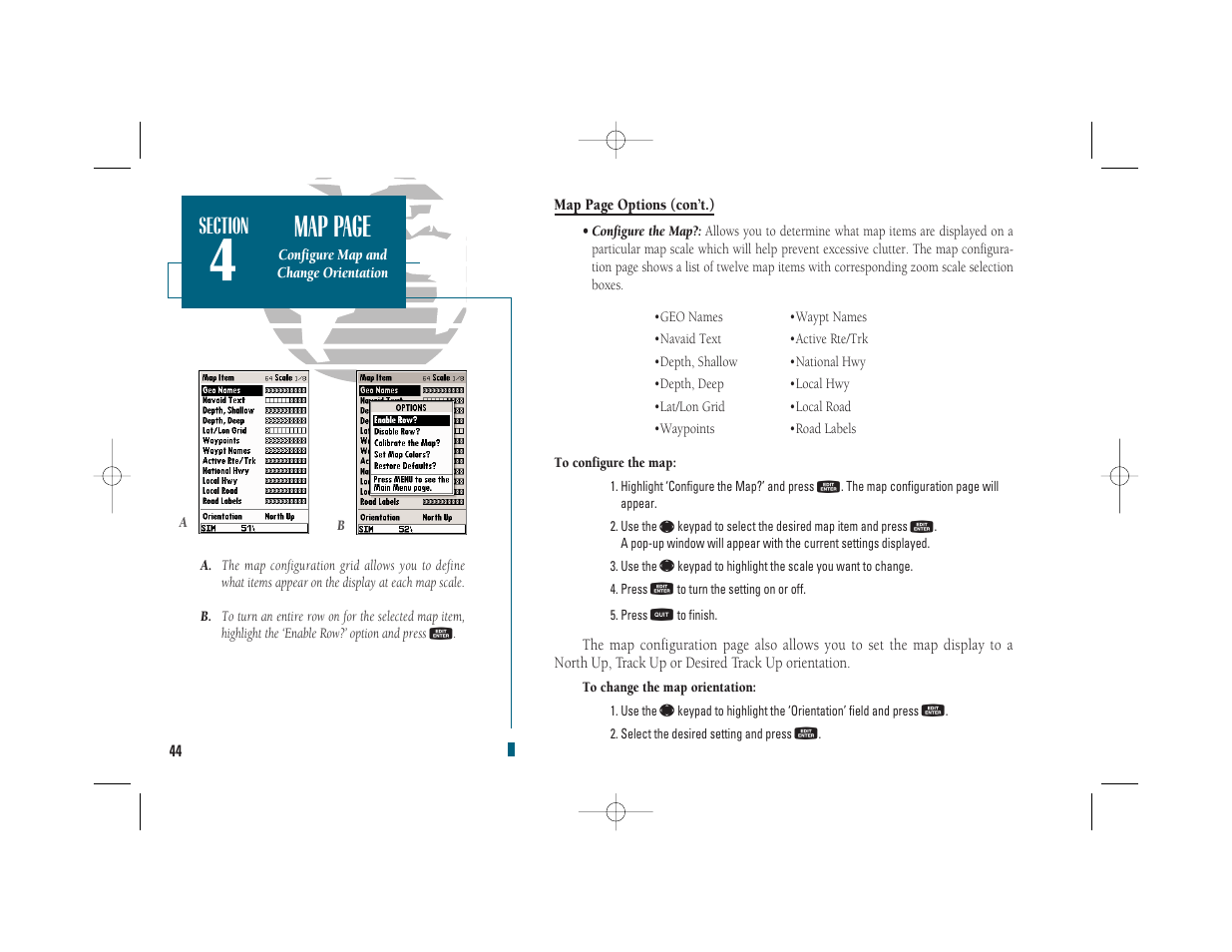 Getting start- ed, Map page | Garmin GPSMAP 235 Sounder User Manual | Page 54 / 119