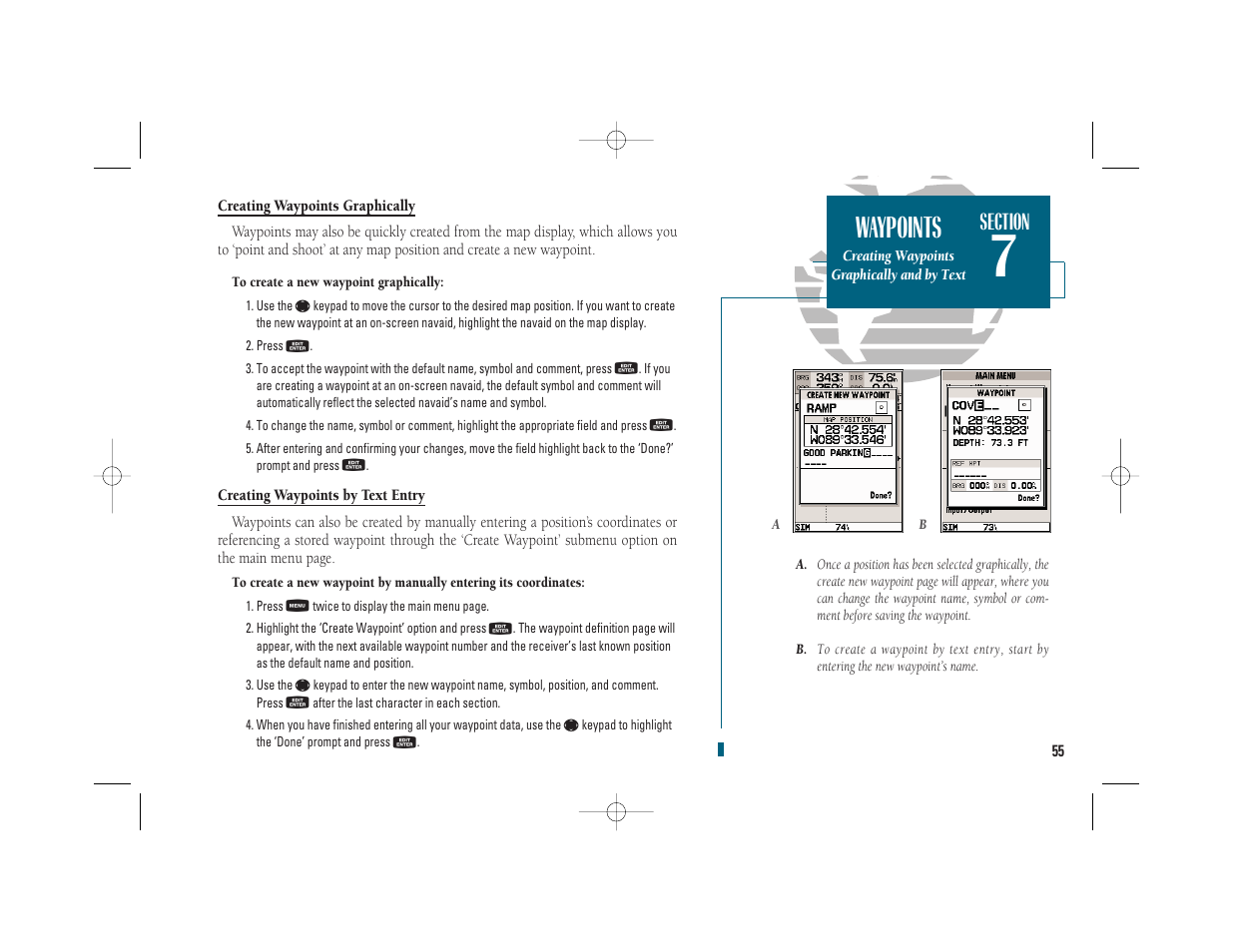 Getting start- ed, Waypoints | Garmin GPSMAP 235 Sounder User Manual | Page 65 / 119